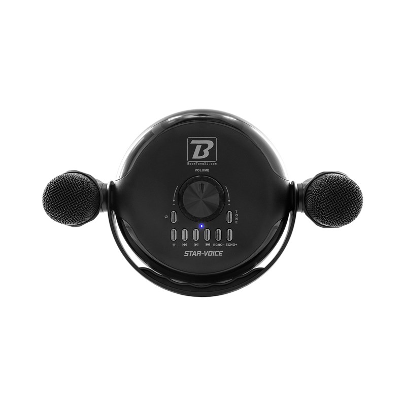 Enceinte karaoké portable Bluetooth à LED - 2 micros lumineux