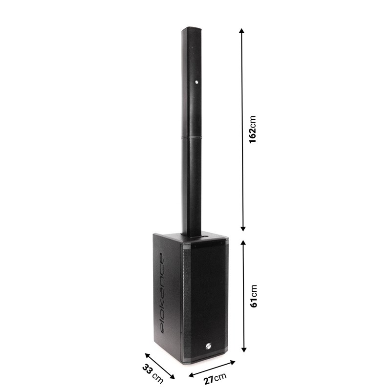 Système audio colonne 1000W - Récepteur Bluetooth - Dimensions