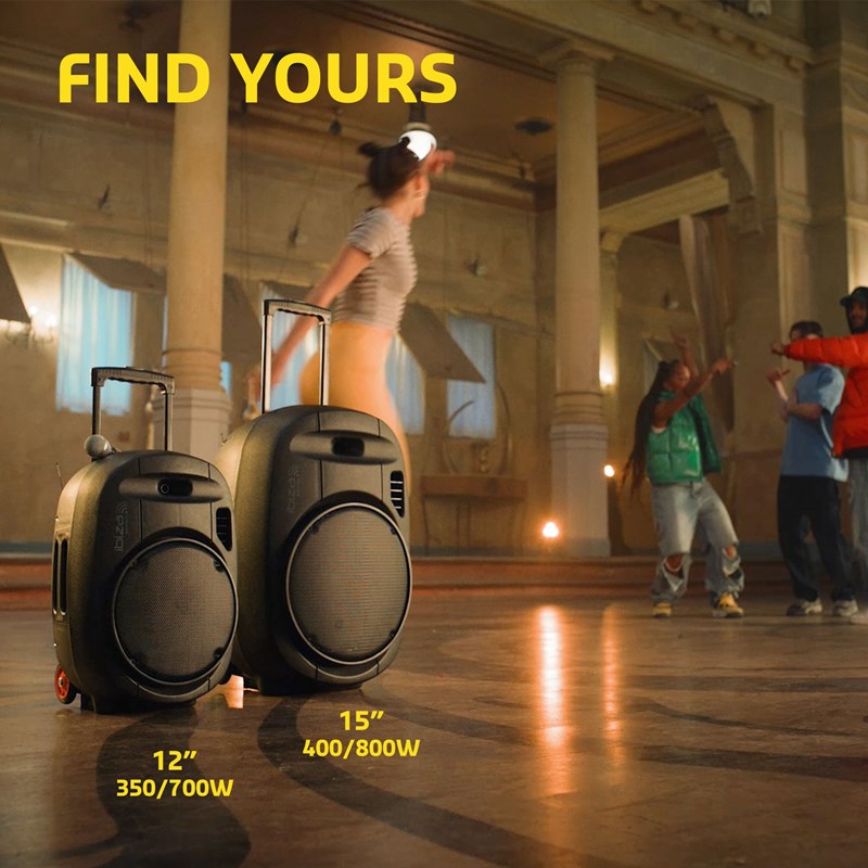 Enceinte Portable Autonome Avec USB, BT, SD - Ibiza Sound PORT15UHF-MKII-TWS télécommande