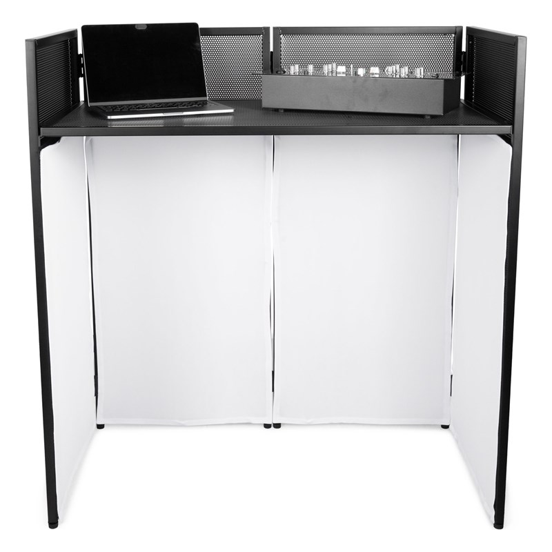 Support DJ pliable avec étagère et panneaux opaques