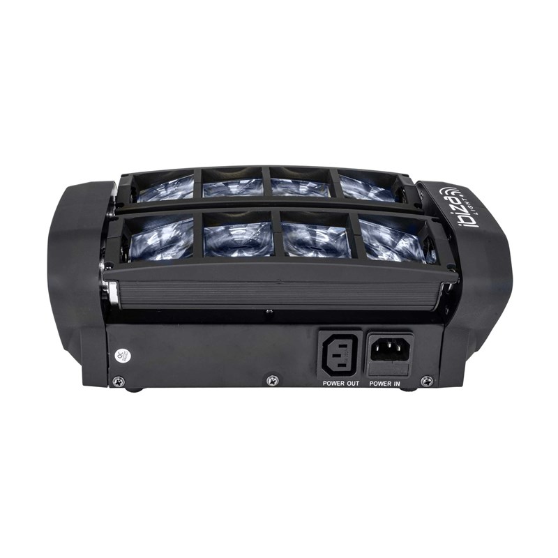 Effet lumineux LED Spider - 8 LED RVBB - Modes DMX & Audio stroboscope