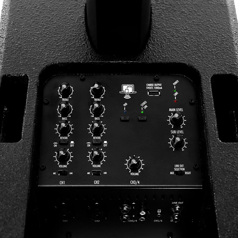 Sono colonne 1000W - Mixeur 4 canaux - Elokance - Line PRO-II interface