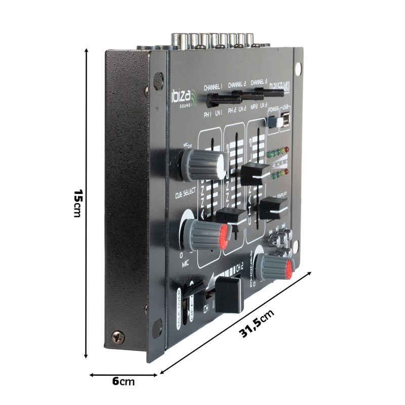 Table de mixage - 4 voies / 7 canaux - Afficheur digital