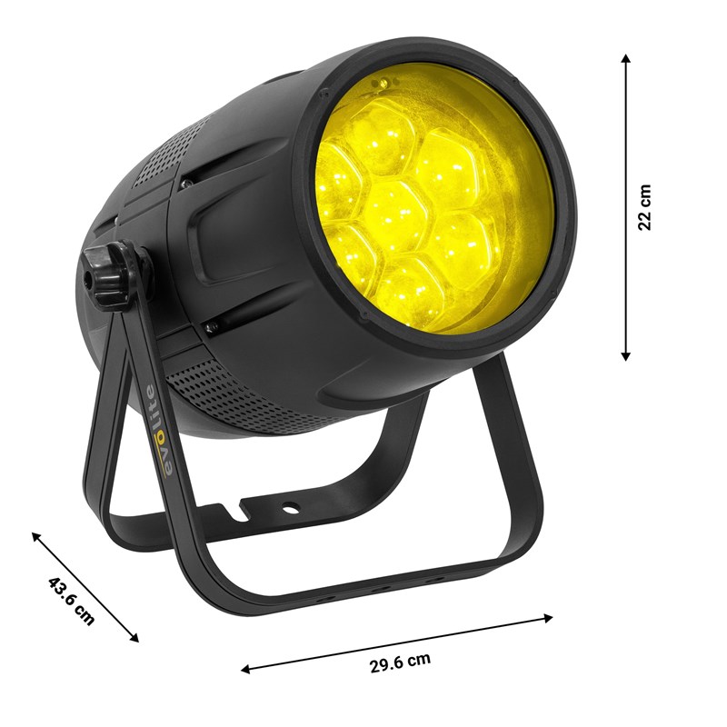 Projecteur LED RGBW 280W - Zoom 5°-45° - IP65 DMX