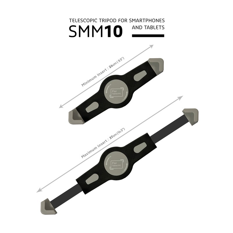 Trépied télescopique pour tablette - 0,55 à 1,45 m Réglable