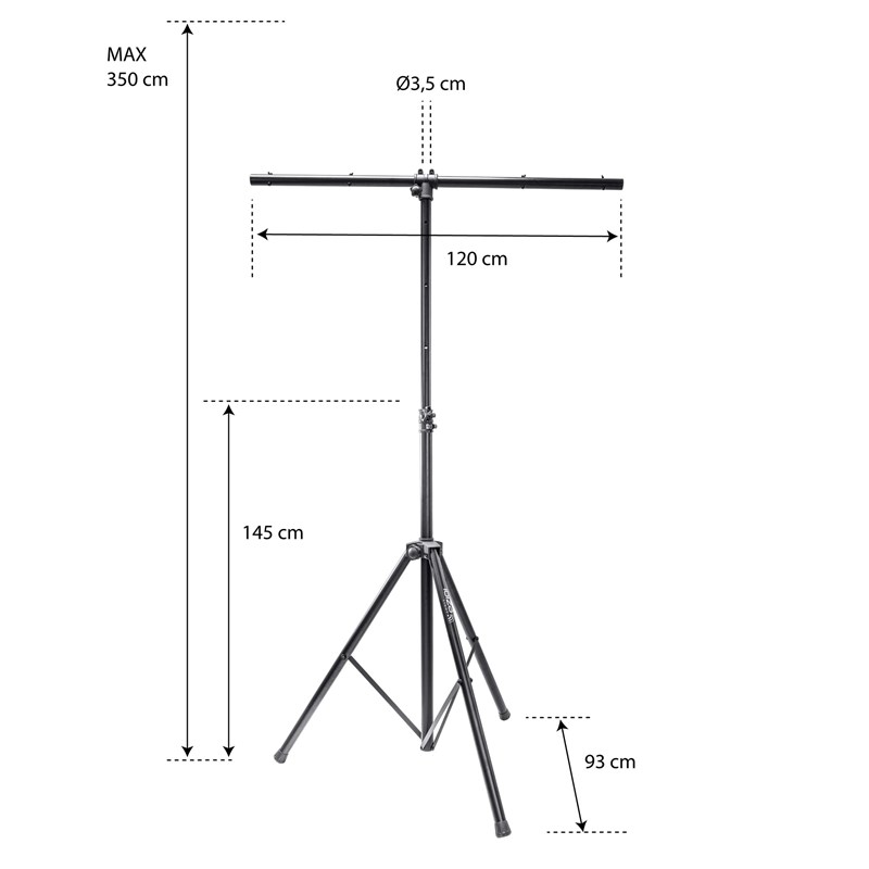 Support éclairage trépied - Hauteur réglable lumière