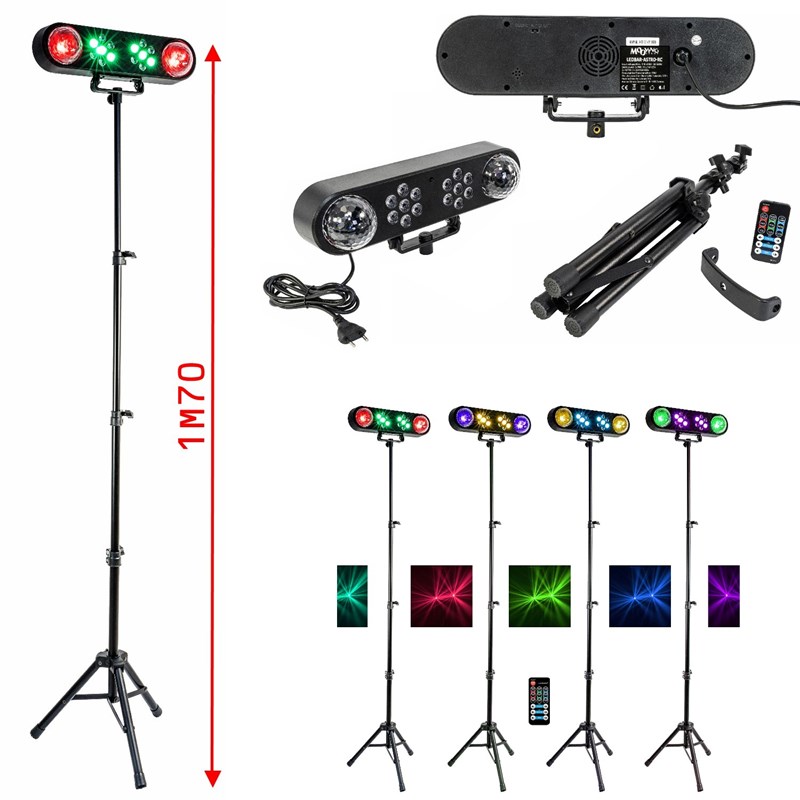 Pack Enceinte sur batterie Bluetooth Active 700W USB SD TWS Ibiza COLUMBA700 - Pied Lumière DJ - Jeu