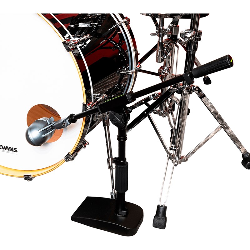 Pied de micro compact réglable avec perche batterie