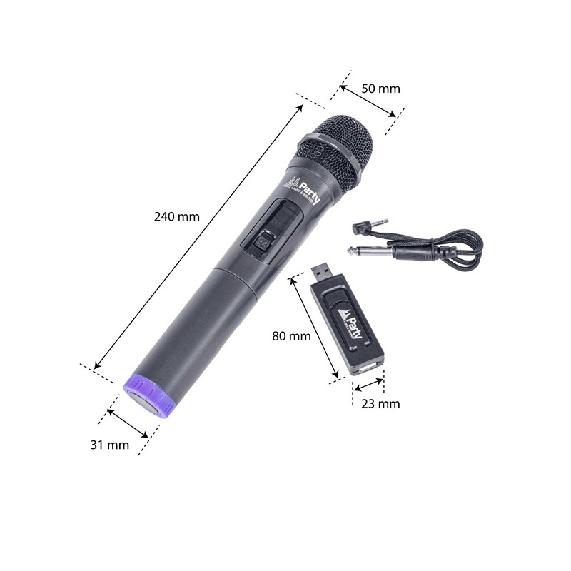 Système micro UHF sans fil avec récepteur USB + adaptateur Jack 3,5/6,35mm présentation
