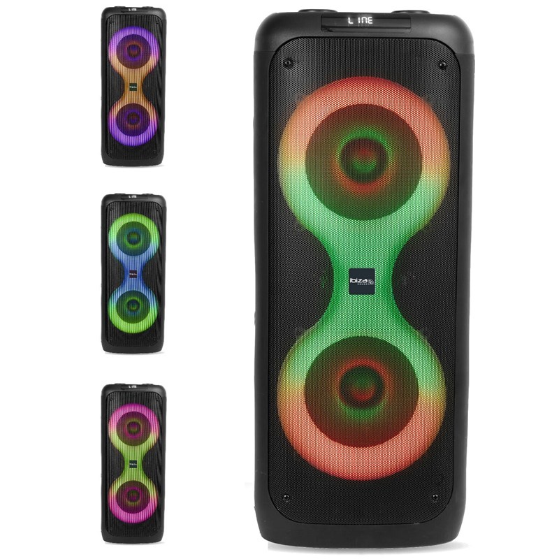 Pack Enceinte Autonome sans fil Bluetooth 700W USB SD TWS Ibiza Sound COLUMBA700 - Boule Disco RGB L