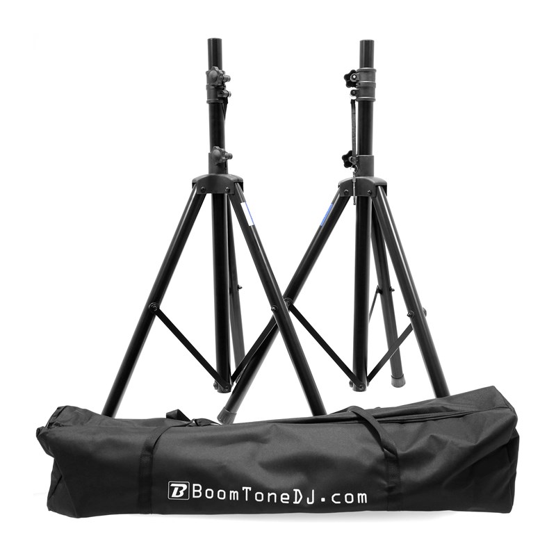 2 pieds d'enceintes en métal noir réglable trépied