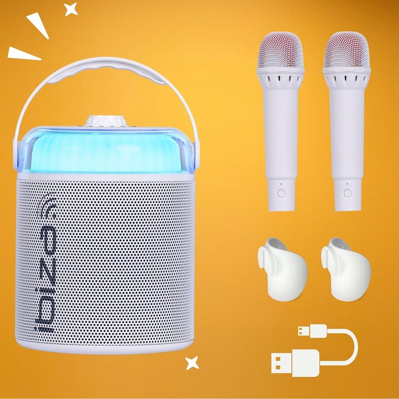 Pack Enceinte karaoké Bluetooth 120W - Effet Astro LED