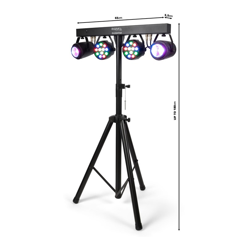 Set lumière complet - 2 PAR RVBB + 2 Moon Flower