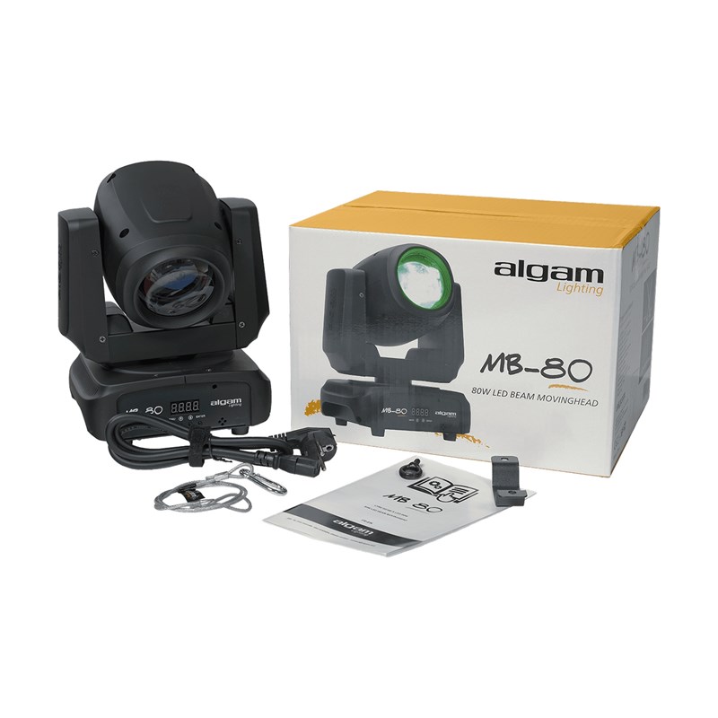 Projecteur lyre Beam 80 W avec gobos et prisme rotatif - carton