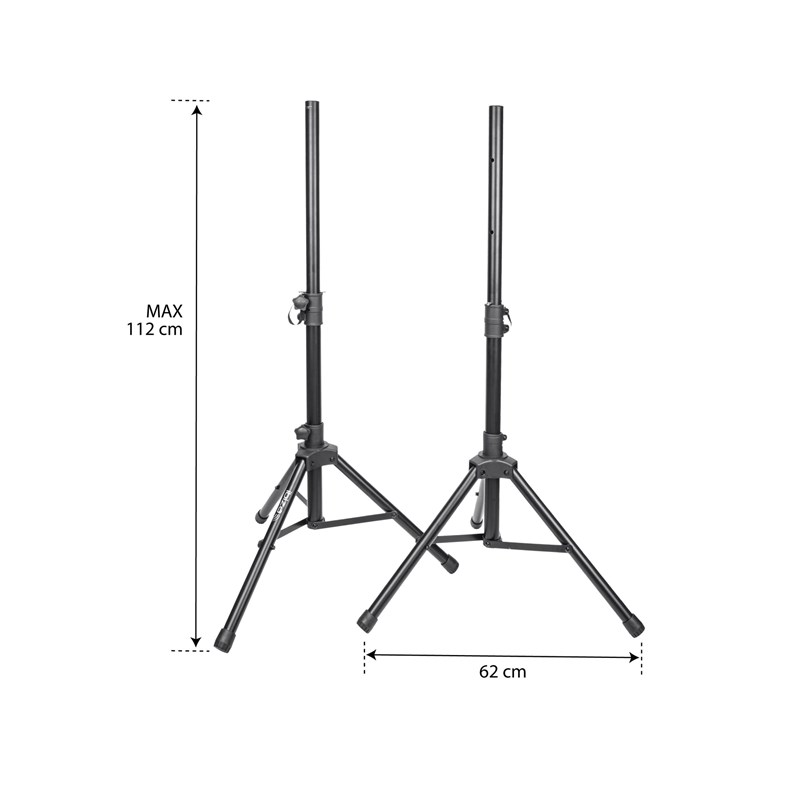 Paire de Supports Enceintes - Hauteur max 1,20m - Housse de Transport support