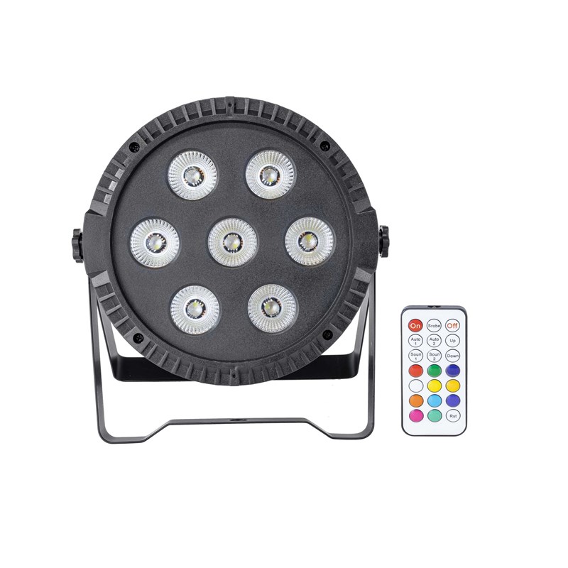 Projecteur PAR - 7 LED RVBB 6W - Télécommande - face