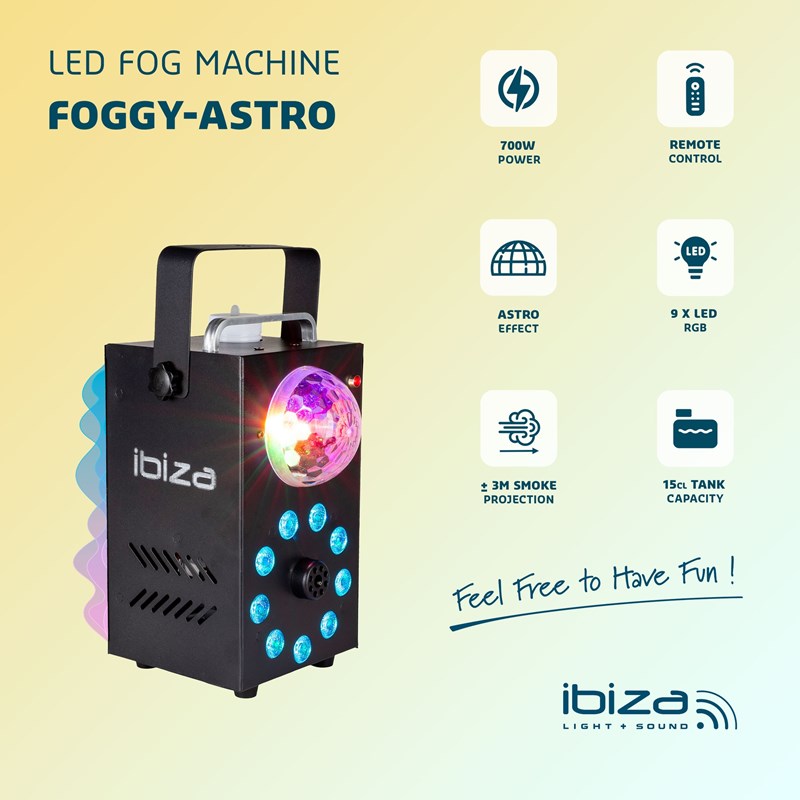 Machine à fumée 700W avec LED & Effet Astro intégré