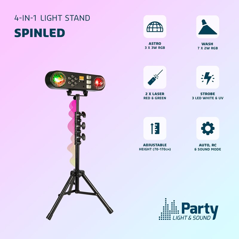 Barre lumineuse multi-effets - Astro, Wash, Strobo et Laser pied