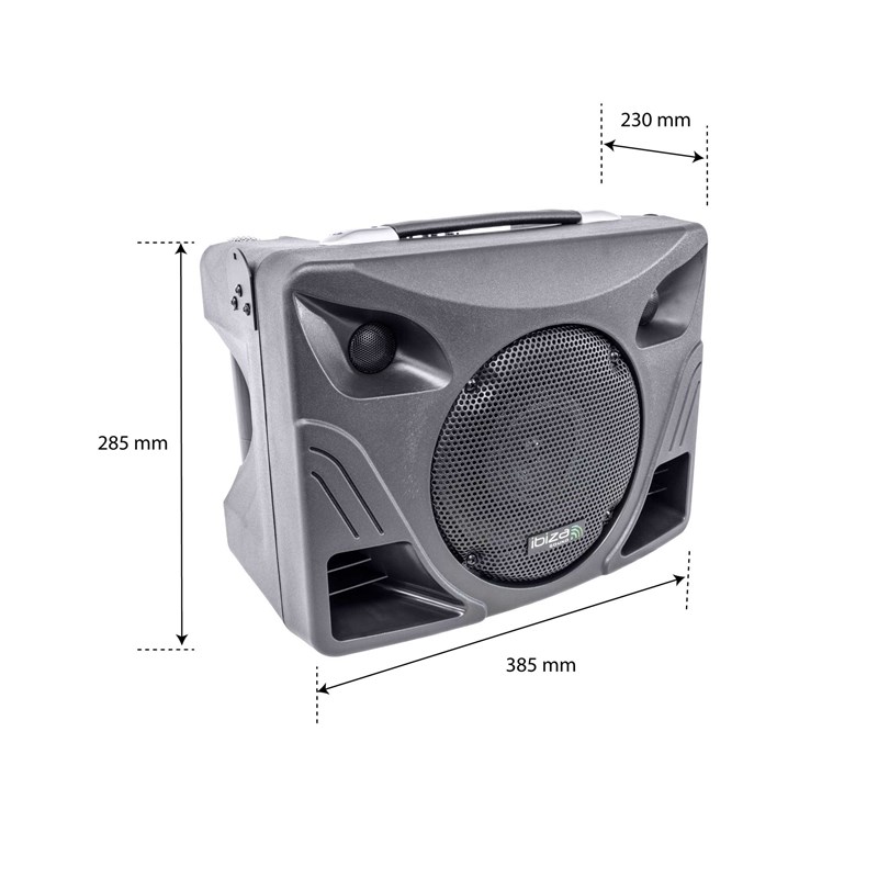 Système PA Portable 8" - 2 Micros UHF + USB & BT batterie