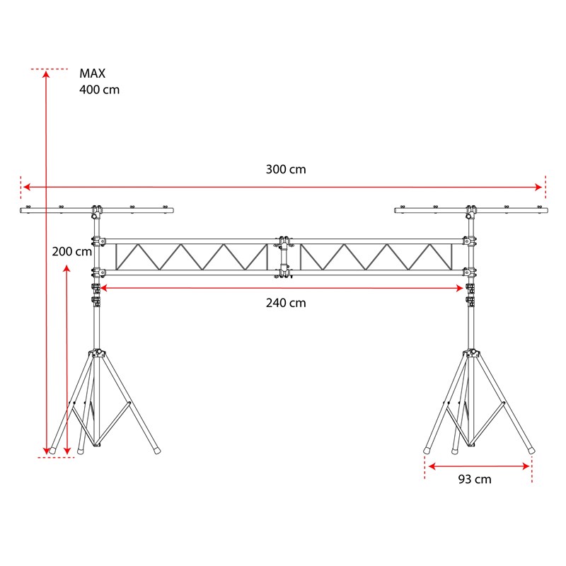 Portique d'Éclairage - Hauteur 4m - Charge max 45kg scène