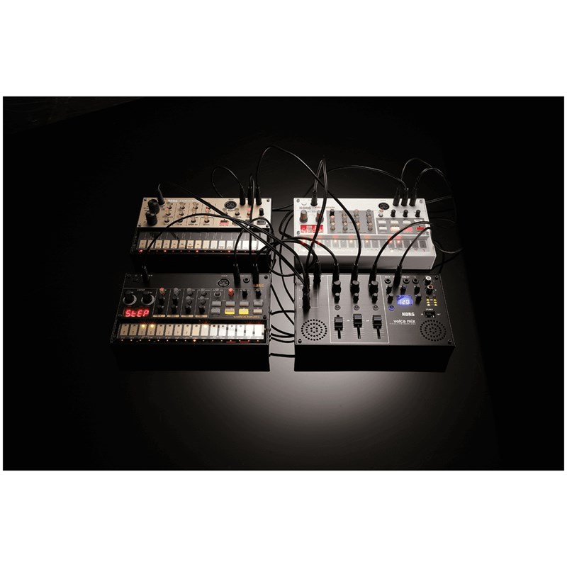 Mixeur audio 4 entrées mini-jack - alim & filtres - VOLCA-MIX set up