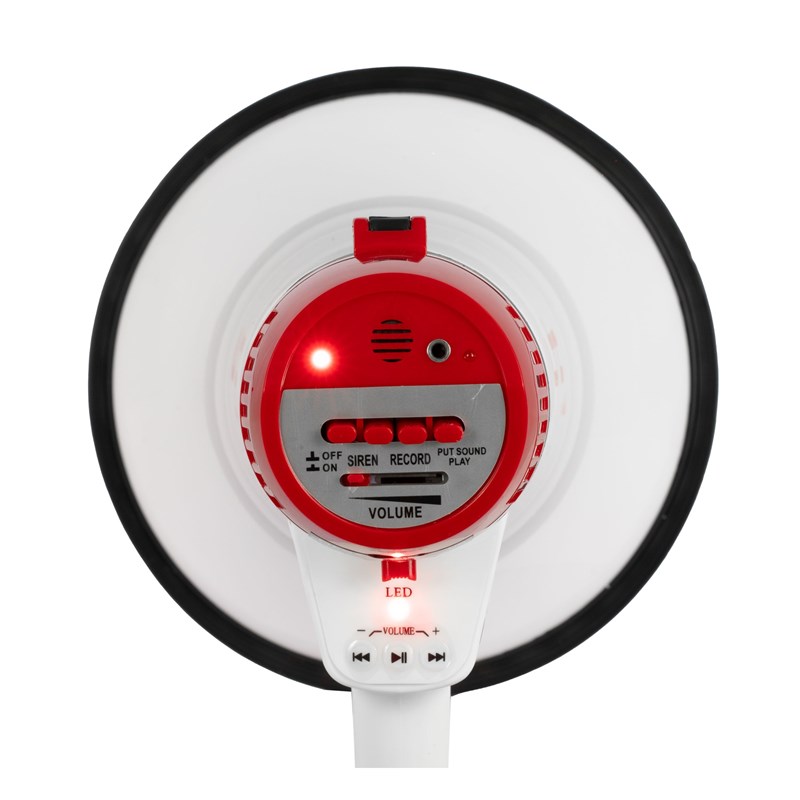 Mégaphone 35W avec USB, SD, AUX et batterie rechargeable sirène