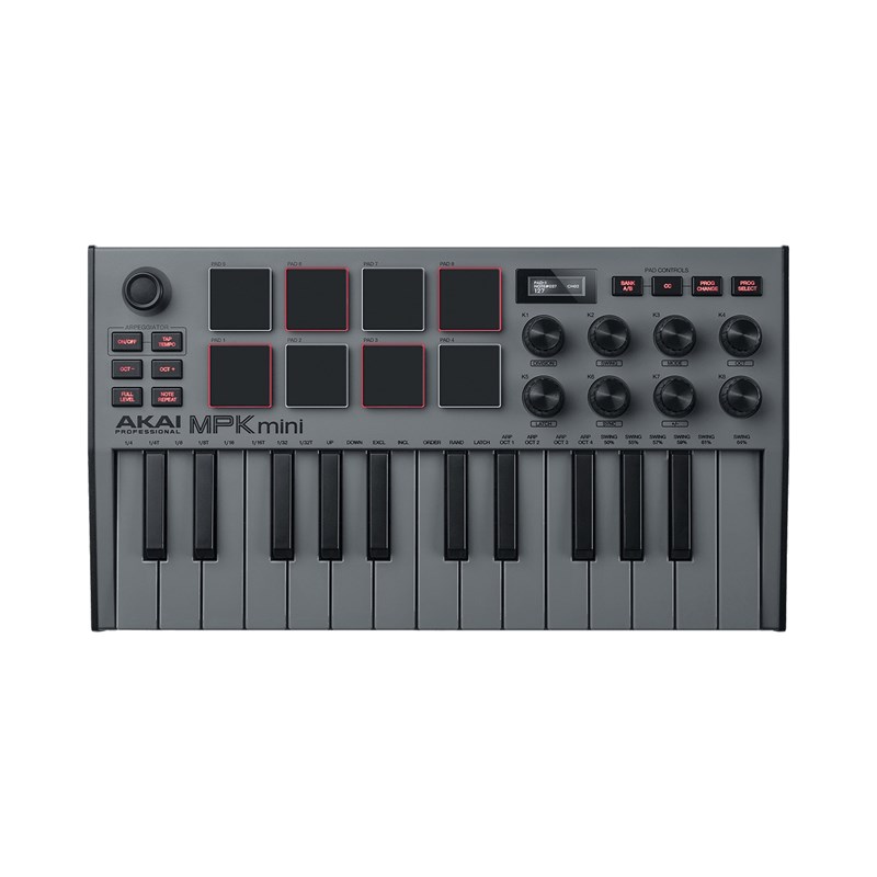 Clavier MIDI USB 25 Mini Notes 8 Pads Écran OLED - Akai KAP MPKMINI3GREY - touches