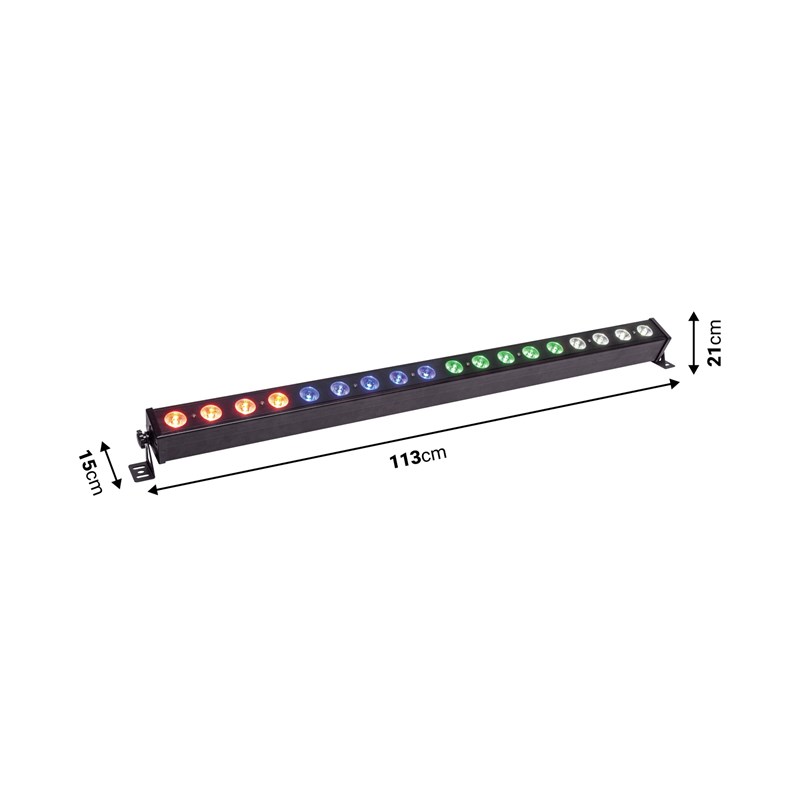 Barre 18x4W LEDS RGBW Pixels - DMX