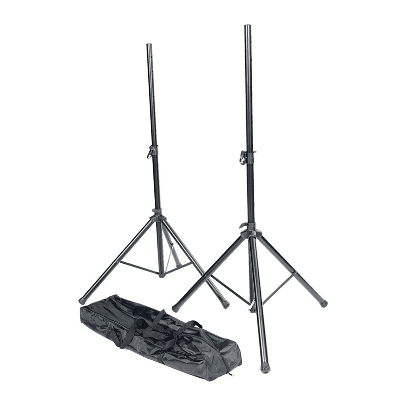 Pack 2 stand enceintes métal + sac de transport - Noir