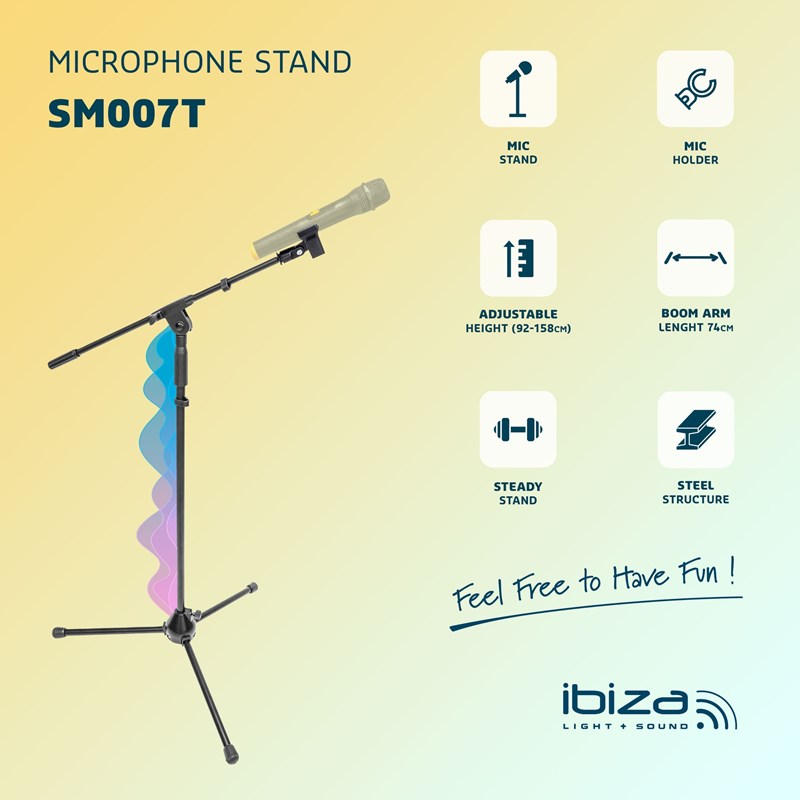 Pied de Microphone avec Longue Perche + Support Micro micro