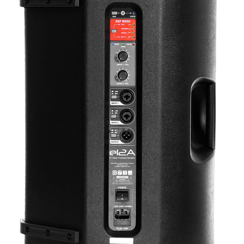 Enceinte amplifiée 12” - 1600W - DSP & Bluetooth - interface Elokance - e12A