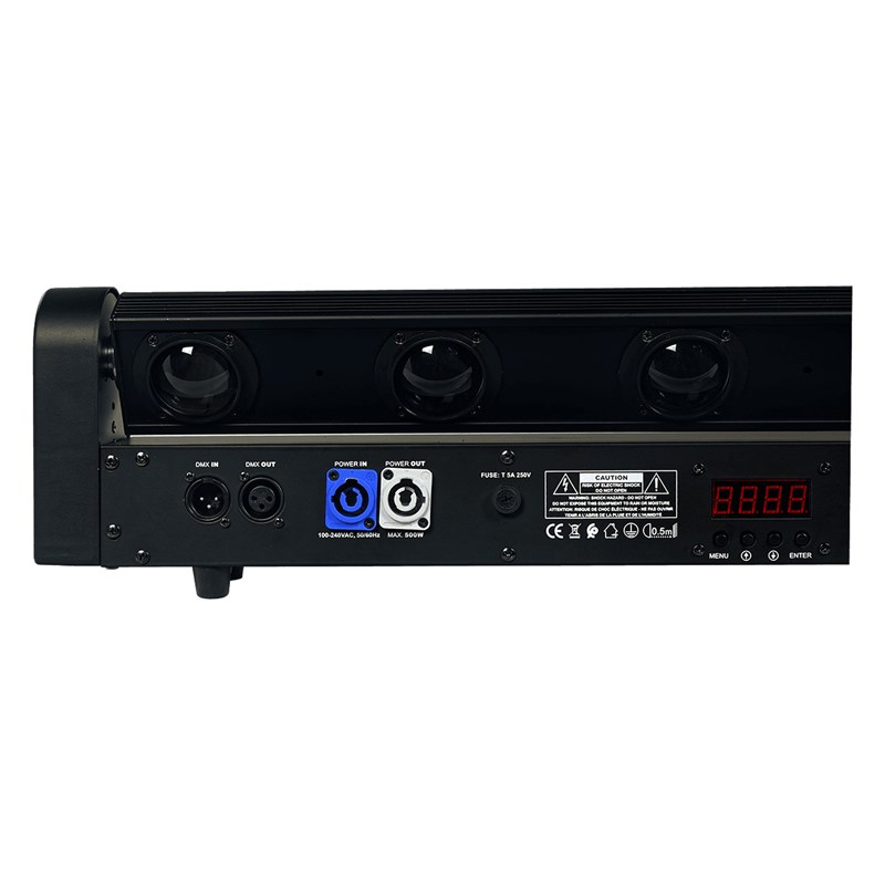 Barre motorisée LED 8 x 10 W RGBW à faisceau étroit - DMX