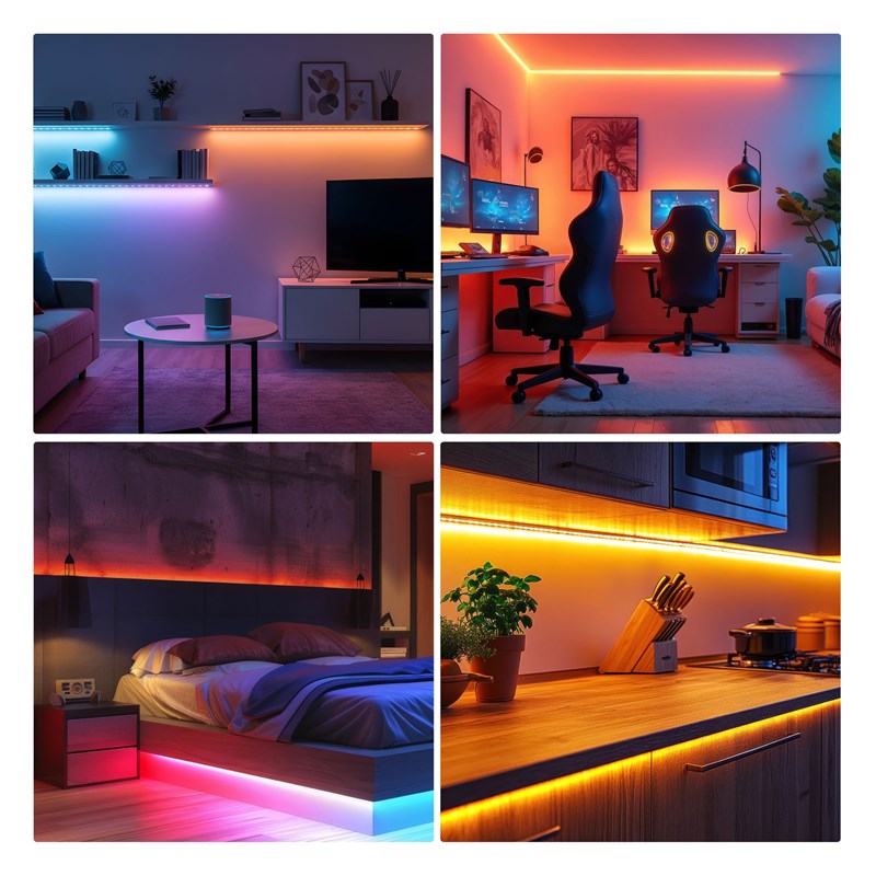 Ruban LED flexible RVB IP44 - 5m - Télécommande incluse - contexte