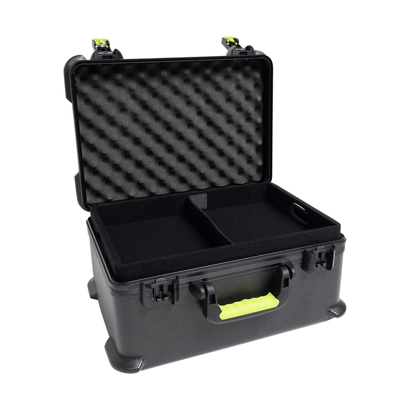 Flight case Polyéthylène pour 7 Micros HF - ouvert angle droit