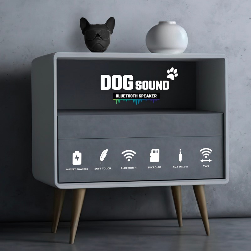 Enceinte BT design tête de chien