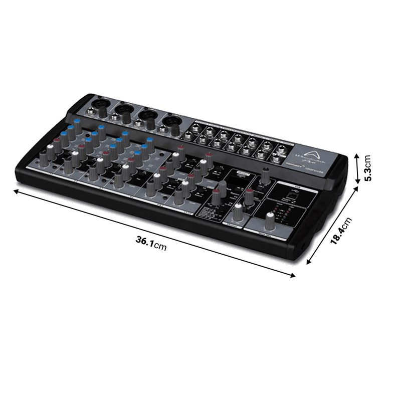 Console de mixage  CONNECT1202 12 entrées - FX - USB - dimensions