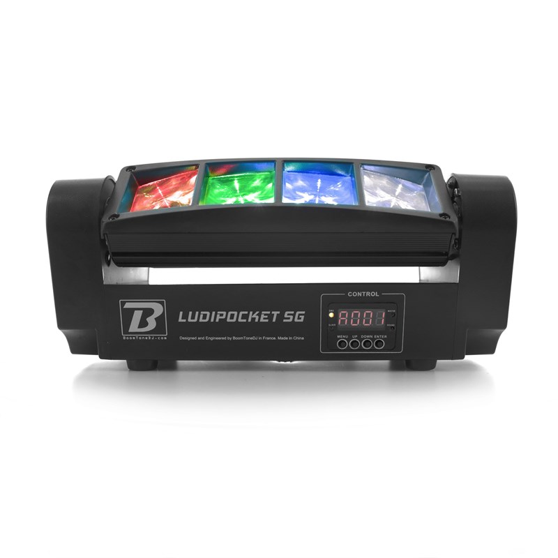 Jeu de lumière effet Beam - 8 LED CREE 3W RGBW rotatives