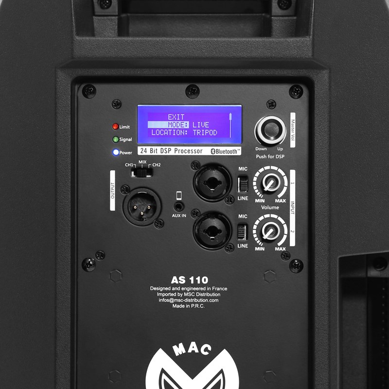 Enceinte amplifiée 10" - 400W RMS - DSP intégré - Mac Mah - AS 110 - affichage