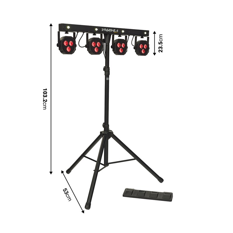 Pied de Projecteurs à LED 2-en-1 + Pédalier dimensions