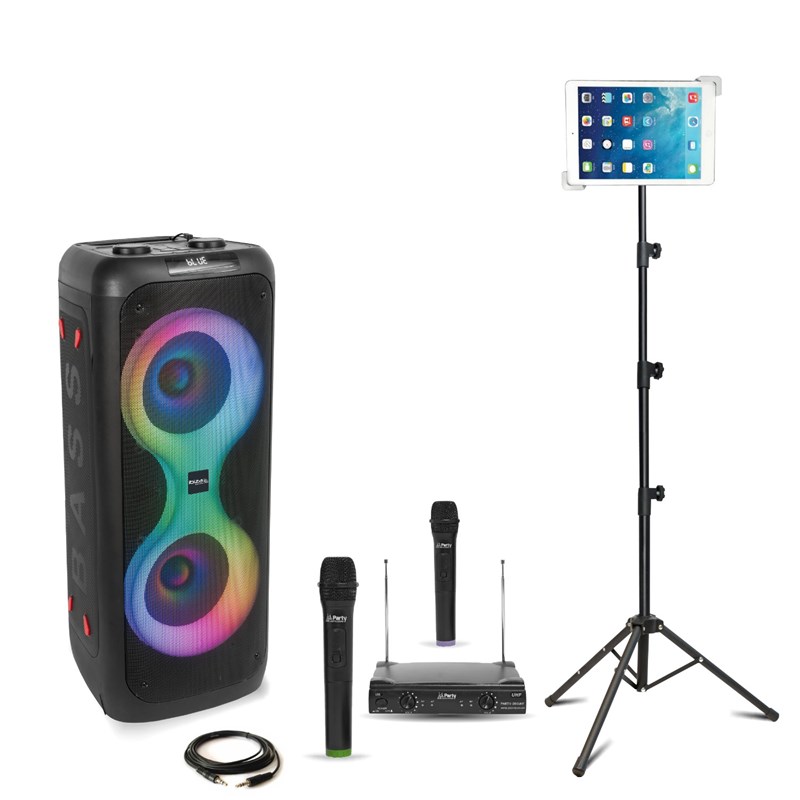 Pack Karaoke Enceinte Bluetooth COLUMBA700 - 2 micros - Support tablette