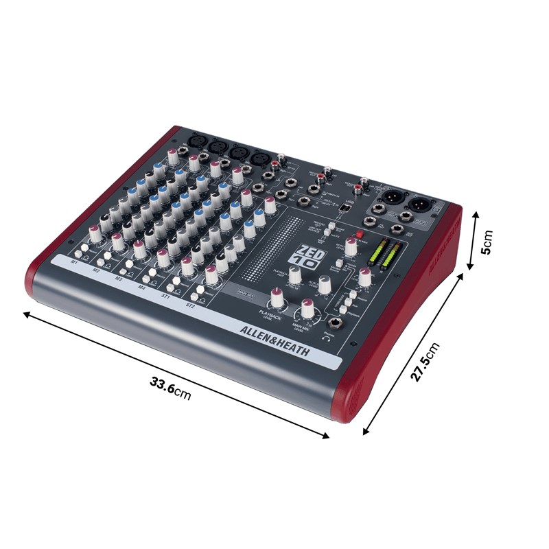 Table de mixage ZED-10 - dimensions