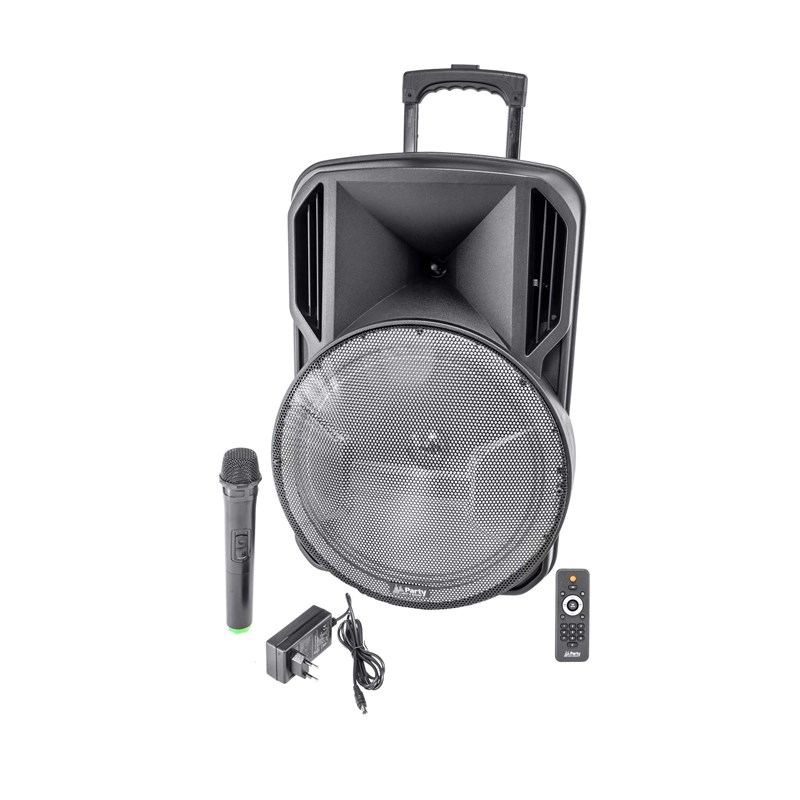 Enceinte Portable 15'' - Batterie - LED RVB - Micro VHF téléscopique