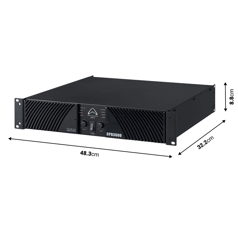 Ampli de puissance professionnel 2 x 870W RMS/8 ohms - dimensions