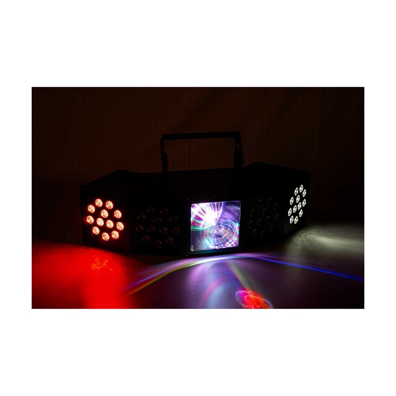 Effet LED 3-en-1 avec DMX - Wash, Moonflower & Strobe soirée
