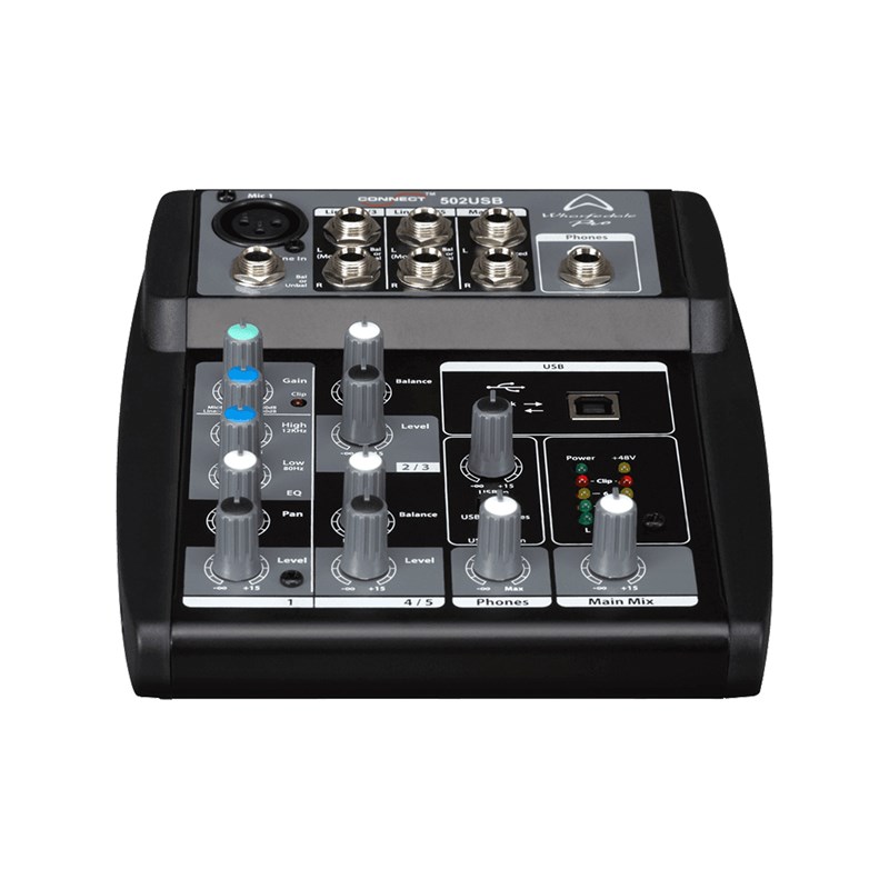 Console de mixage CONNECT502-USB-BK 5 entrées - USB - face avant