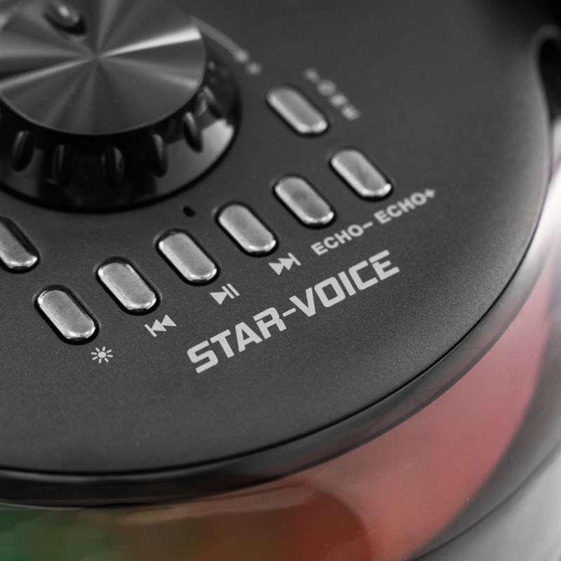 Enceinte karaoké portable Bluetooth à LED - 2 micros rechargeable