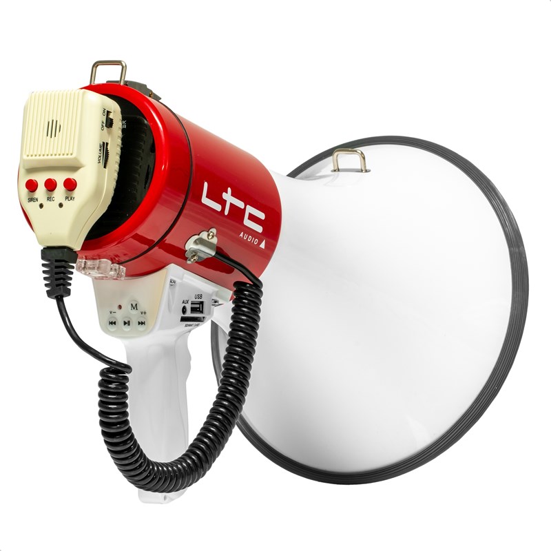 Mégaphone 50W avec USB, SD, AUX et batterie rechargeable micro