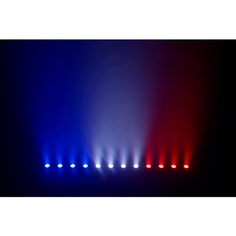 Barre LED RGB 12x3W - DMX 3 zones - détection audio bleu blanc rouge