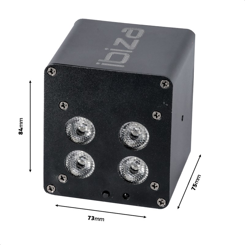 Effet LED WASH - 4 x 3W RVB - Sur batterie projecteur