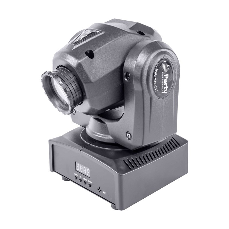 Lyre LED blanche 10W - 7 gobos, 7 couleurs, DMX affiche